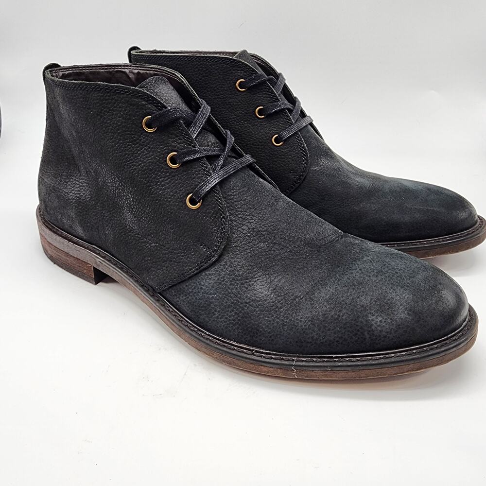 Aston Grey Khanov Chukka Boots Men's 11 Black Leather‎ Lace-up
